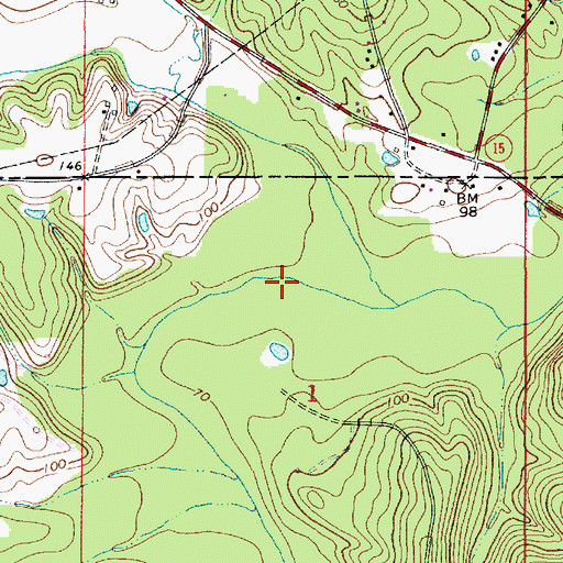 Topographic Map of Mill Creek, LA