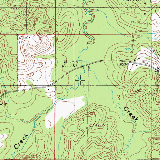 Topographic Map of Mill Creek, LA