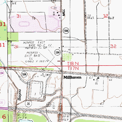 Topographic Map of Millhaven, LA