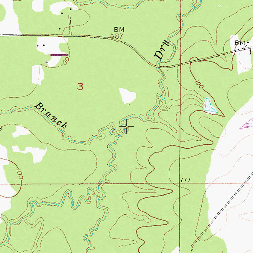 Topographic Map of Miller Branch, LA