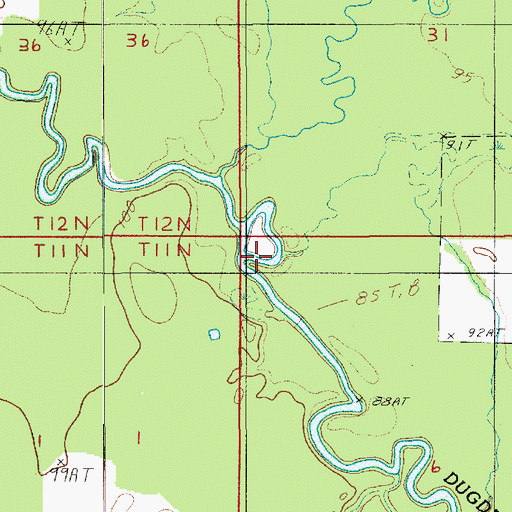 Topographic Map of Miller Branch, LA