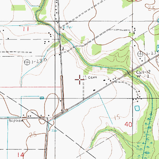 Topographic Map of Miller Cemetery, LA