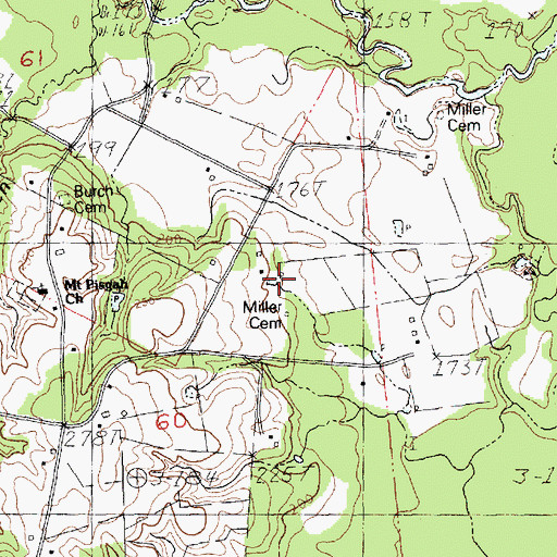 Topographic Map of Miller Cemetery, LA