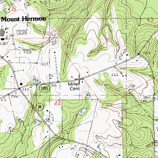Topographic Map of Miller Cemetery, LA
