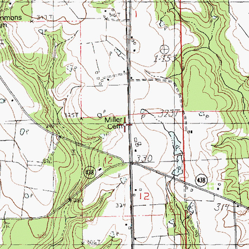 Topographic Map of Miller Cemetery, LA
