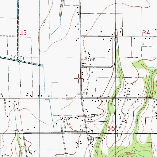 Topographic Map of Miller Church, LA