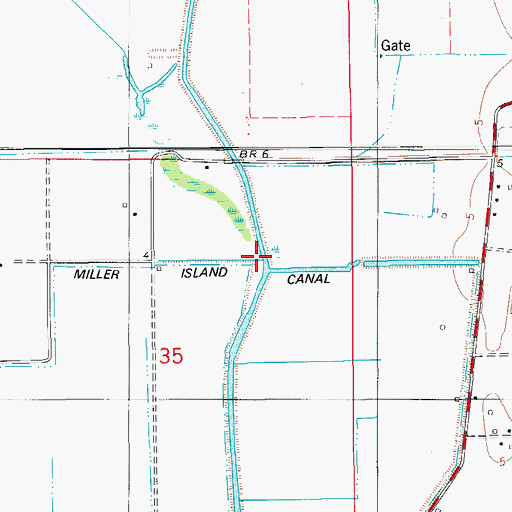 Topographic Map of Miller Island Canal, LA
