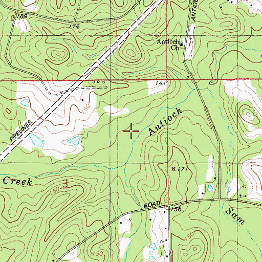 Topographic Map of Milton Creek, LA