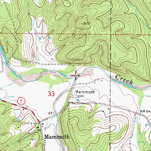 Topographic Map of Possum Walk Creek, MO