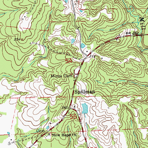 Topographic Map of Minor Cemetery, LA