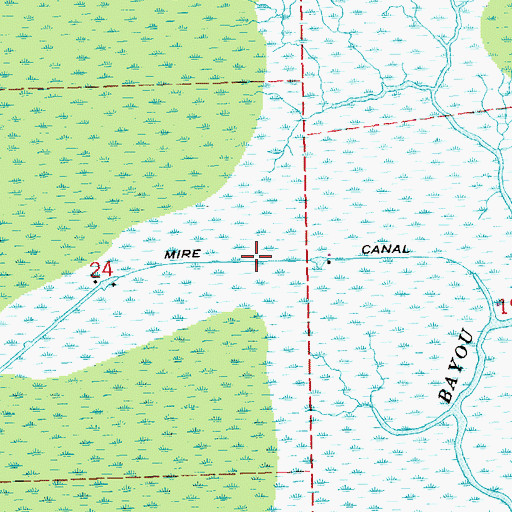 Topographic Map of Mire Canal, LA