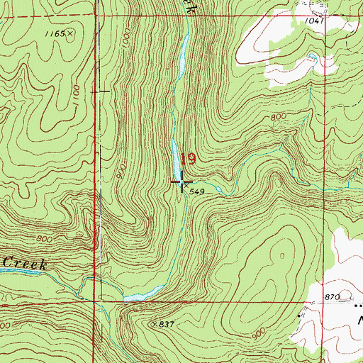 Topographic Map of Possum Walk Creek, AR