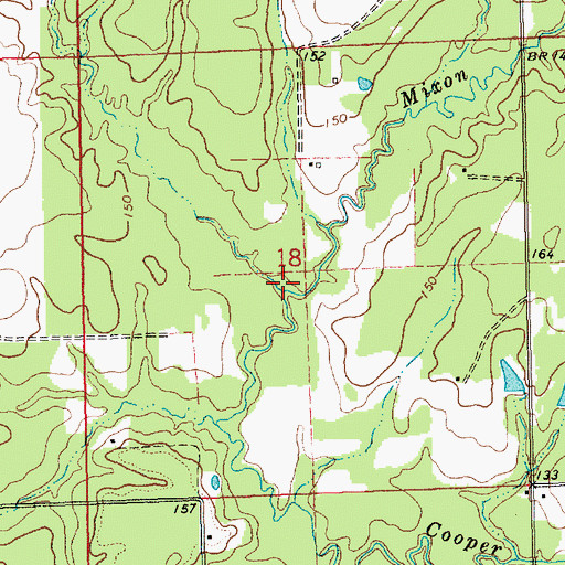 Topographic Map of Mixon Branch, LA