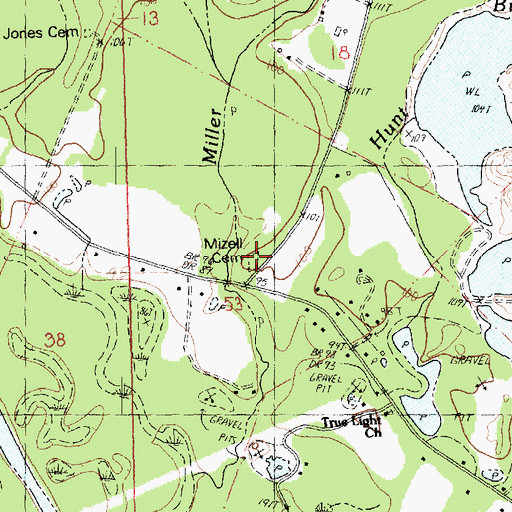 Topographic Map of Mizell Cemetery, LA