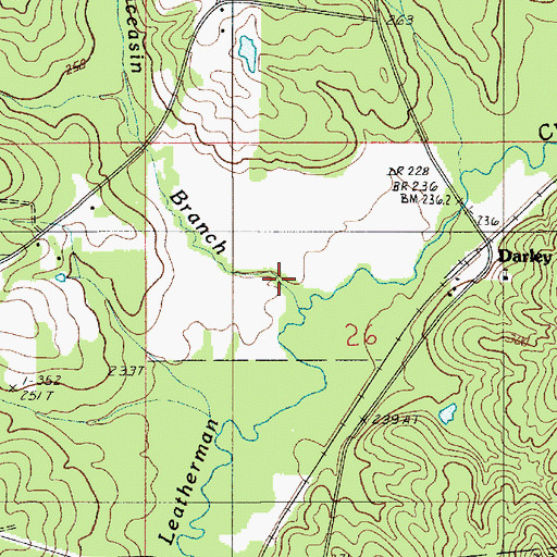 Topographic Map of Moccasin Branch, LA