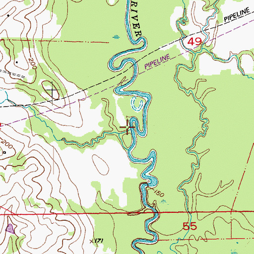 Topographic Map of Monahan Bayou, LA