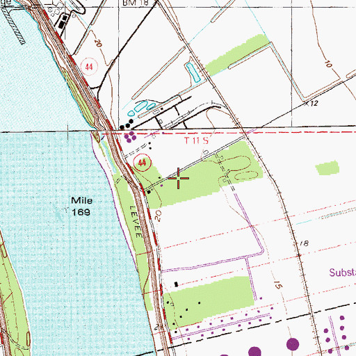 Topographic Map of Monroe Plantation, LA