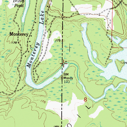 Topographic Map of Monterey Lake, LA