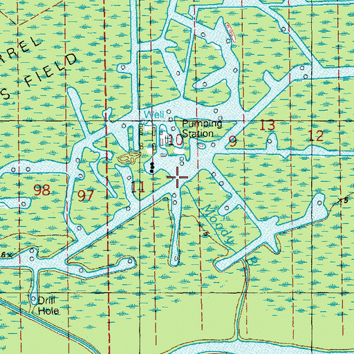 Topographic Map of Moody Bayou, LA