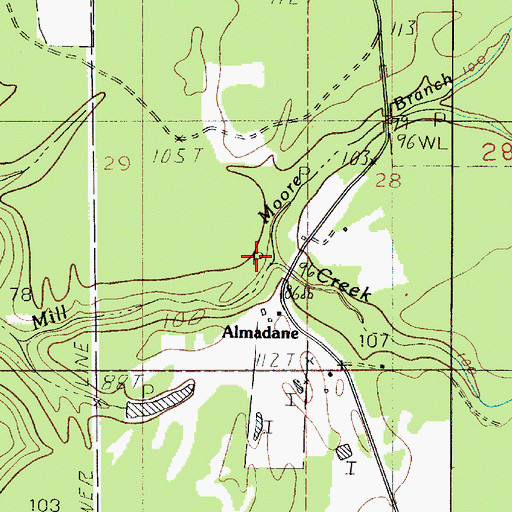 Topographic Map of Moore Branch, LA