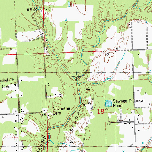 Topographic Map of Moran Branch, LA