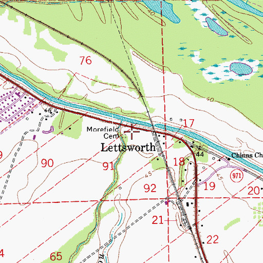 Topographic Map of Morefield Cemetery, LA