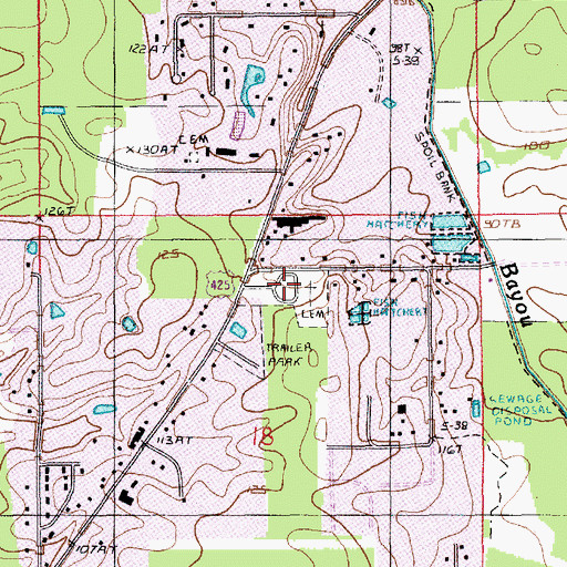 Topographic Map of Memorial Park Cemetery, LA