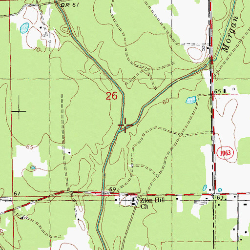 Topographic Map of Morgan Branch, LA