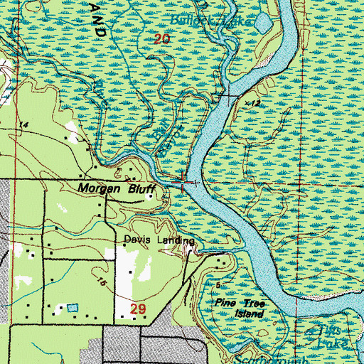 Topographic Map of Morgan River, LA