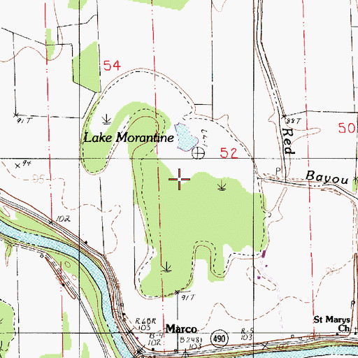 Topographic Map of Lake Morgantine, LA