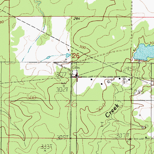 Topographic Map of Morning Glory Church, LA