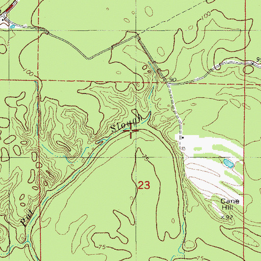 Topographic Map of Pat Slough, AR