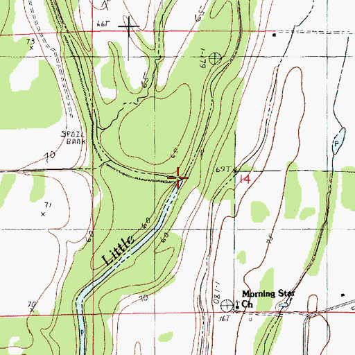 Topographic Map of Mose Bayou, LA