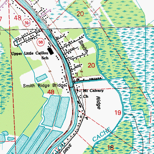 Topographic Map of Moses Israel Church, LA