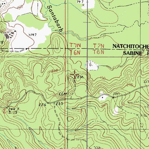 Topographic Map of Moss Cemetery, LA