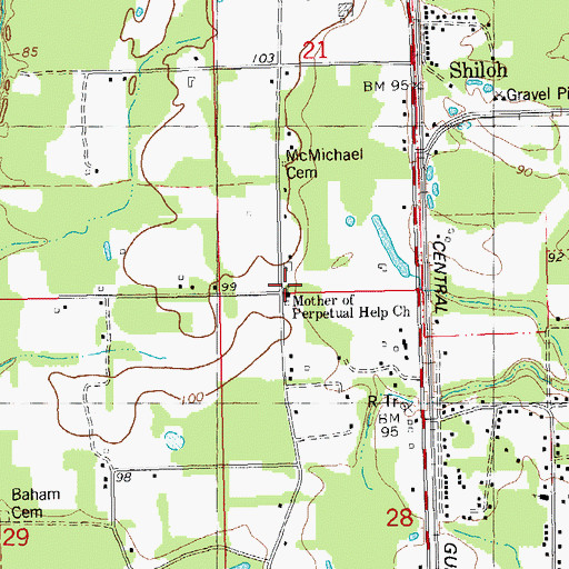 Topographic Map of Mother of Perpetual Help Church, LA