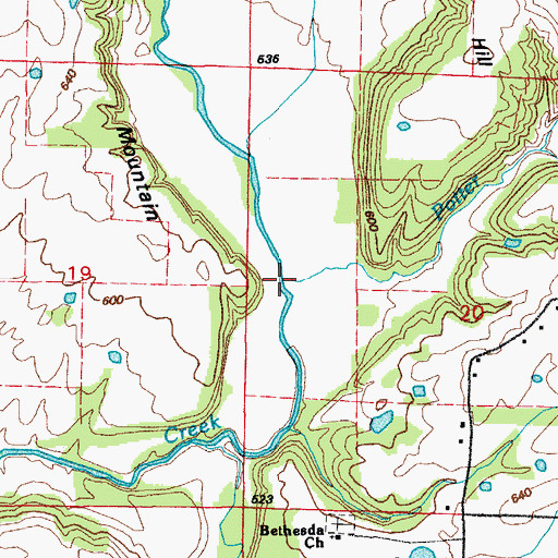 Topographic Map of Potter Branch, AR