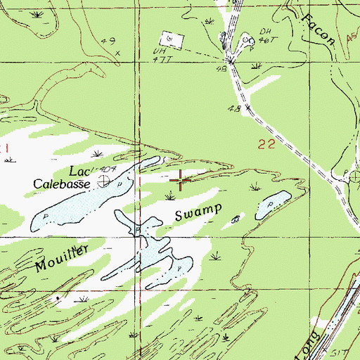 Topographic Map of La Mouilliere, LA