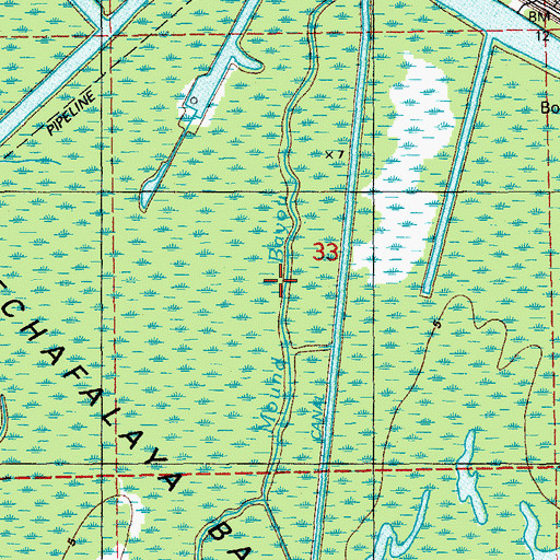 Topographic Map of Mound Bayou, LA