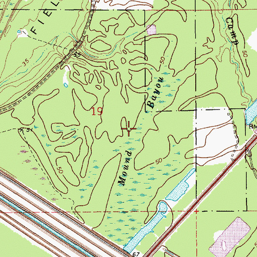 Topographic Map of Mound Bayou, LA