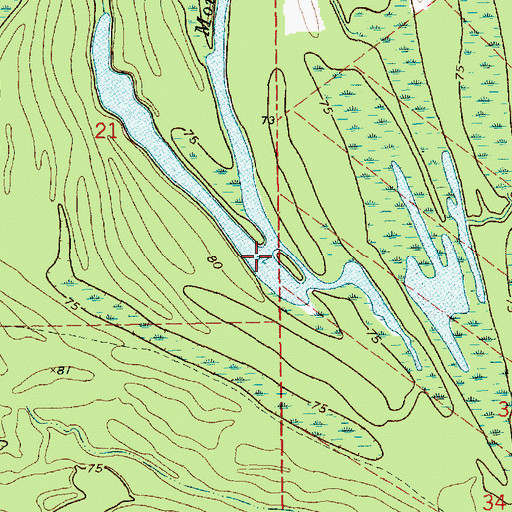 Topographic Map of Mound Bayou, LA