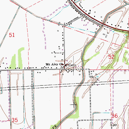 Topographic Map of Mount Airy Church, LA