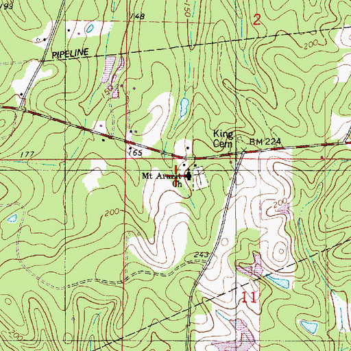 Topographic Map of Mount Ararat Church, LA