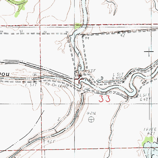Topographic Map of Mount Bayou, LA