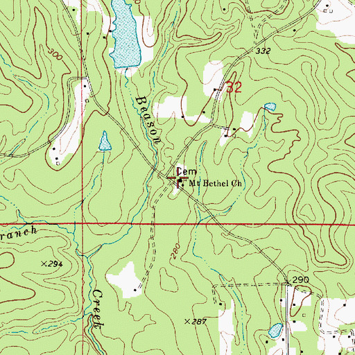Topographic Map of Mount Bethel Church, LA