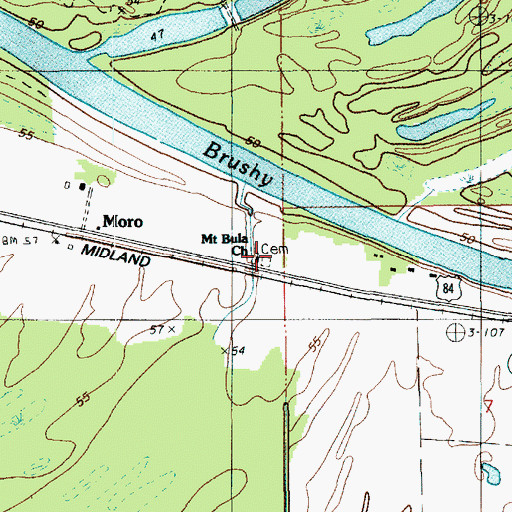 Topographic Map of Mount Bula Church, LA