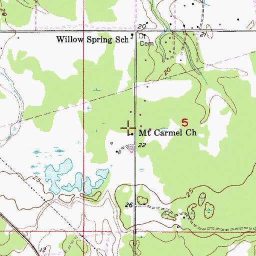 Topographic Map of Mount Carmel Church, LA