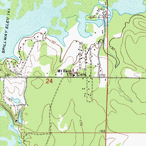 Topographic Map of Mount Ealm Church, LA