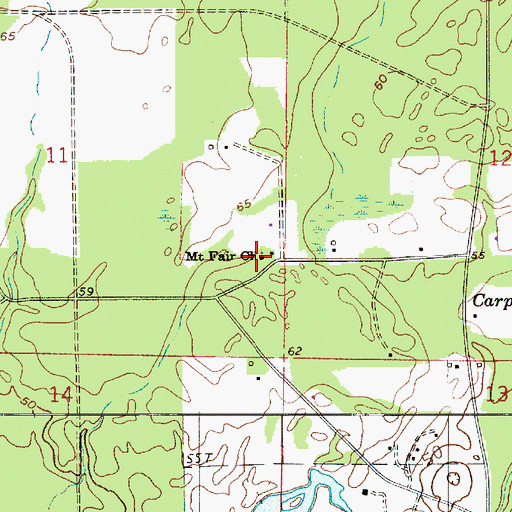 Topographic Map of Mount Fair Church, LA