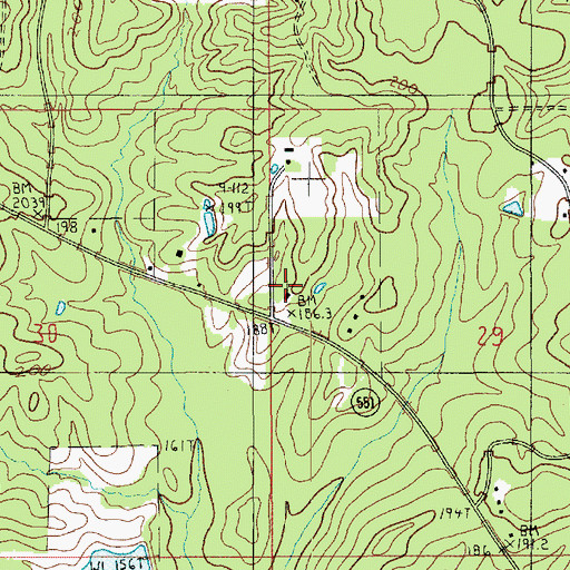 Topographic Map of Mount Horeb Church, LA
